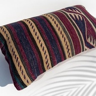 土耳其地毯抱枕套 羊毛抱枕套 kilim圖騰地毯枕頭套-紫色薰衣草色