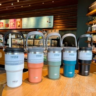 【In STOCK】 600/750/900/1050/1200ML Tyeso Thermos Cup With Handle Tumbler Cup with Straw Vacuum Water Bottle Cool Ice Cup 304 Stainless Steel Insulated Tumbler Hot And Cold Thermofl