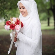 veil nikah lace simple paras hip detailing french lace manik