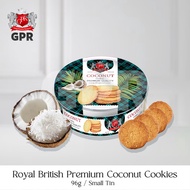 [FRESHLY BAKED] GPR Royal British Coconut Cookies in Tin weight 96g 310g Biskut Biscuit Premium Export Quality Rich and Buttery Original