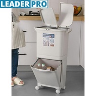 2 Layer Classification Trash Can  Kitchen Plastic Dustbin Wet and Dry Push Button Recycle Stacked So