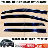 Toyota BZ4X 2022 2023 2025 2026 2027 Side Visor Flat Black List - Chrome