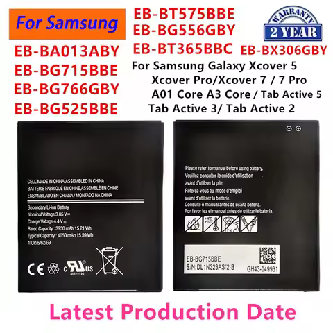 BT575BBE BG556GBY BG715BBE BT365BBC BG525BBE BG766GBY BX306 For Samsung Galaxy Xcover 5 6 7 Pro A01 