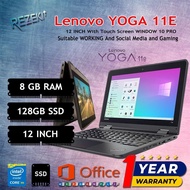 (REFURBISH) Grade A L Brand YOGA 11E M3-7Y30 WINDOW 10 PRO LAPTOP FOR HEAVY JOB /8 GB DDR3 / 128 GB 