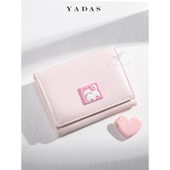 wallet woman wallet Girls Cute Short Small Wallet Shiny Texture Cartoon Japanese Sweet High-value St