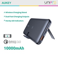Aukey PD QC 3.0 Fast Charging Power Bank with Foldable Stand & Wireless Charging (18W/10000mAh) PB-W