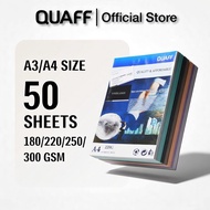 QUAFF Calling Card Paper Double Sided Matte / Glitter Cardstock Paper A4 Size 50 sheets 250Gsm