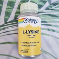 แอล-ไลซีน L-Lysine 1000mg 90 Tablets (Solaray®) กรดอะมิโน