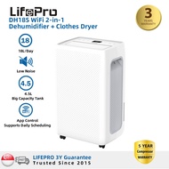 LifePro DH18S 2-in-1 Dehumidifier & Clothes Dryer, 18L/Day, Quiet, App-Controlled, Negative Ion Puri