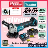 Makita DGA458 / DGA458Z 18V Cordless Angle Grinder 115 mm (4-1/2")