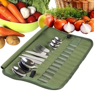 Cutlery Storage Bag Travel Utensil Holder Pouch Portable Cultery Carrier Tableware Organizer Roll Ba