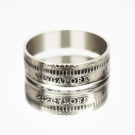 新加坡硬幣戒指 50 美分 1967-1985 年獅子魚硬幣戒指男士硬幣戒指