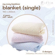 iflinbaby Adult Blanket (Single Duvet) | iflin Fluffy Bamboo Muslin Cotton Blanket