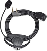 UAYESOK 2 Pin Two Way Radio Earpiece with Boom Mic PTT D Shape K-Type Headset for Baofeng UV-5R BF-8