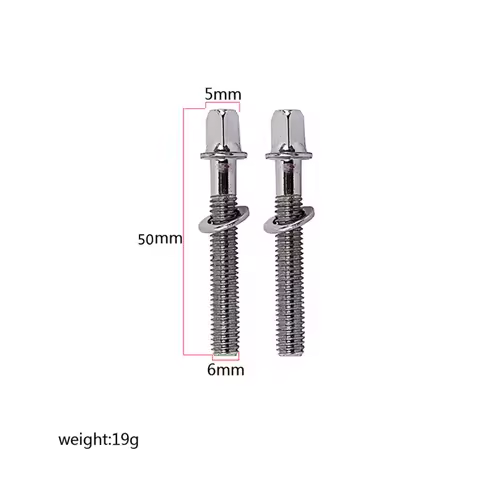 2pcs 44.5Mm Drum Tension Screws Stainless Steel For Drum Set Snare Bass Replacement Parts Lightweigh