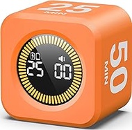 KADAMS Pomodoro Cube Timer Productivity Visual Timer - 5/10/25/50 Min Rotating Countdown, Customize 