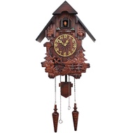 European-Style Solid Wood Carved Cuckoo Bird Wall Clock Children's Room Living Music Hourly Poin