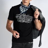 DAVIE JONES [ Love & Rhyme ] เสื้อยืด Logo Slim Fit T-Shirt LG0090 สีขาว ดำ