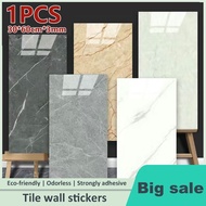 30x60cm Waterproof PVC Wallpaper - Self-Adhesive Marble Tiles Sticker for Effortless Home Decoration
