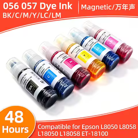 1set 056 057 Refill Dye Ink 107 108 T574 T09D Compatible Water Based Bottle For Epson L8050 L8058 L1