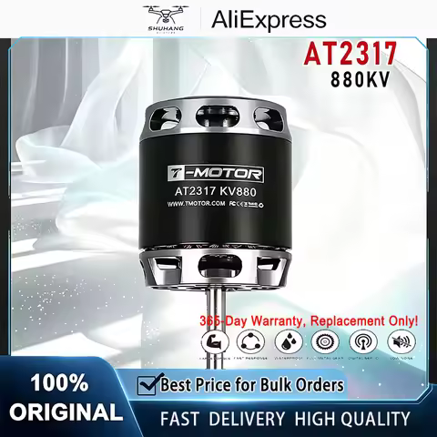 T-MOTOR T-HOBBY AT2317 Long Shaft 880/1250/1400KV Brushless Motor 3-6S for RC FPV Fixed Wing Aircraf