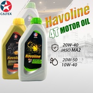 CALTEX Havoline Engine Oil4T Minyak Enjin1L 5W-40/10W-40/20W-40/20W-50  Genuine Oil JASO MA2