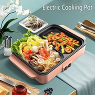 Electric Cooker Pot 2 IN 1 Multicooker Electric BBQ Grill Non Stick Plate Barbecue Pan Hot Pot