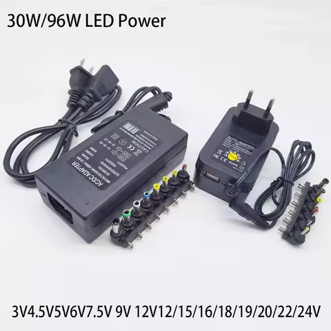 30W/96W 3V4.5V5V6V7.5V 9V 12V12/15/16/18/19/20/22/24V 2A/4.5A AC DC Adaptor Adjustable Power Adapter