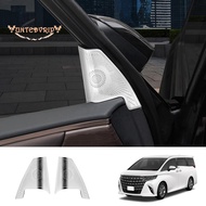 For Toyota Alphard 40 Series 2023+ Stainless Steel Car Styling Front Pillar Speaker Cover Interior Replacement Accessories