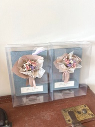 迷你乾燥花束心意卡・霧粉淺藍 情人節禮盒母親節禮物母親節禮物