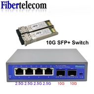 2 Port 10G SFP+ Slot Hub Internet Splitter 10G SFP+ fiber Switch 2.5Gbps Ethernet 4 Port 2500Mbps Ne