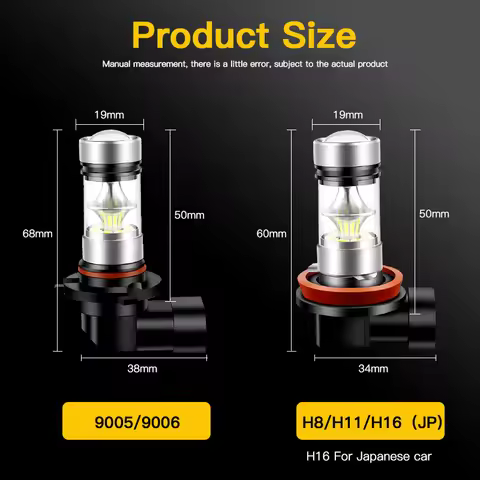 2pcs 12V LED 100W White H8 H11 H16(JP) Car Fog Light Bulbs Lamp Bulb For Land Rover Range Rover Spor