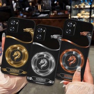 Oppo A77s case printed with neon dragon logo and flexible TPU technology