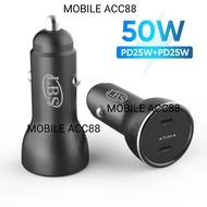 FREE SHIPPING CAR CHARGER LBS CAR CHARGER DUAL PORT USB-C FAST CHARGING 50W FREE SHIPPING
