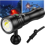 Wurkkos DL08 Dive Light, 3600 Lumens Rechargeable Scuba Underwater Lights with Red and UV Light, IP6