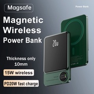 10000mAh Magnetic Power Bank PD20W Magsafing Fast Charging External Battery For Iphone 15W Wireless Charge Powerbank For Huawei