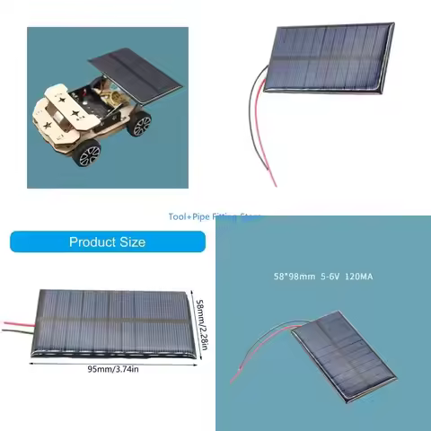 F92B 5V 120mA 0.8W Small Solar Plate Cell With Wire Polycrystalline Solar Cells Charging Panel Solar
