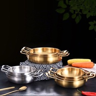 Thick Stainless Steel Korean Style Instant Noodle Pot Binaural Seafood Hot Pot Army Hot Pot Golden Ramen Pot Soup Pot for Induction Cooker