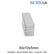 STRONG MAGNET SUPER KUAT N52 NdFeB SQUARE BAR BATANG 30X10X5 MM