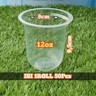 12oz Oval Plastic Cups 12oz U-shaped Cups, 50 Pcs