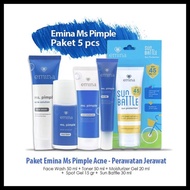 Paket Skincare Emina Antri Jerawat Ms Pimple Murah 5 Pcs - 5 In 1 Best