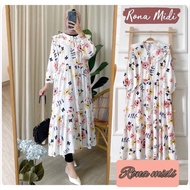 Midi Dress Wanita / Midi Dress Korea / Midi Dress Rayon / Midi Dress
