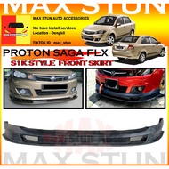 PROTON SAGA FLX S1K STYLE FRONT SKIRT DEPAN SKIRT BUMPER LIP MATERIAL PU GETAH UNPAINT CAR BODYKIT