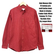 KEMEJA Club Monaco Slim Fit men's shirt with button down motif
