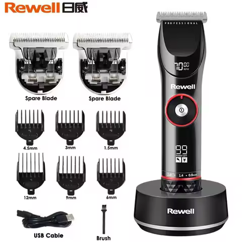 Rewell F29 Hair Clipper Mens Beard Face Body Trimmer Professional Cordless Hair Cutter Kit Barber Sh