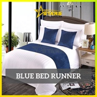 STARS Blue Bed Runner Hotel / Bed Decoration - ALL SIZE For Hotel & Airbnb