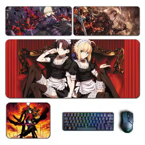 Fate Stay Night Mouse Pad Anime Grand Order Saber Toosaka Rin Ruler Mousepad Computer Keyboard Pad M