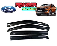 คิ้วกันสาด/คิ้วกันฝน Ford Ranger 2012 2013 2014 2015 2016 2017 2018 2019 2020 2021 รุ่น4ประตู  สีดำ