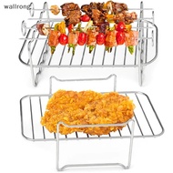 wallrong Air Fryer Rack Double Basket Air Fryers Stainless Steel Grill Holder Air Fryer Accessories Cooking Rack Toast Rack For Oven New