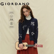 GIORDANO WOMEN Contrast rope embroidery loose cardigan 18355612